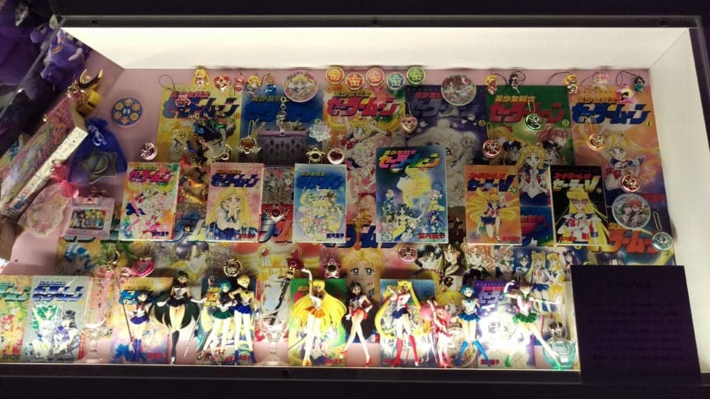 Sailor Moon Exhibit had many books, toys and memorabilia from the original series and manga