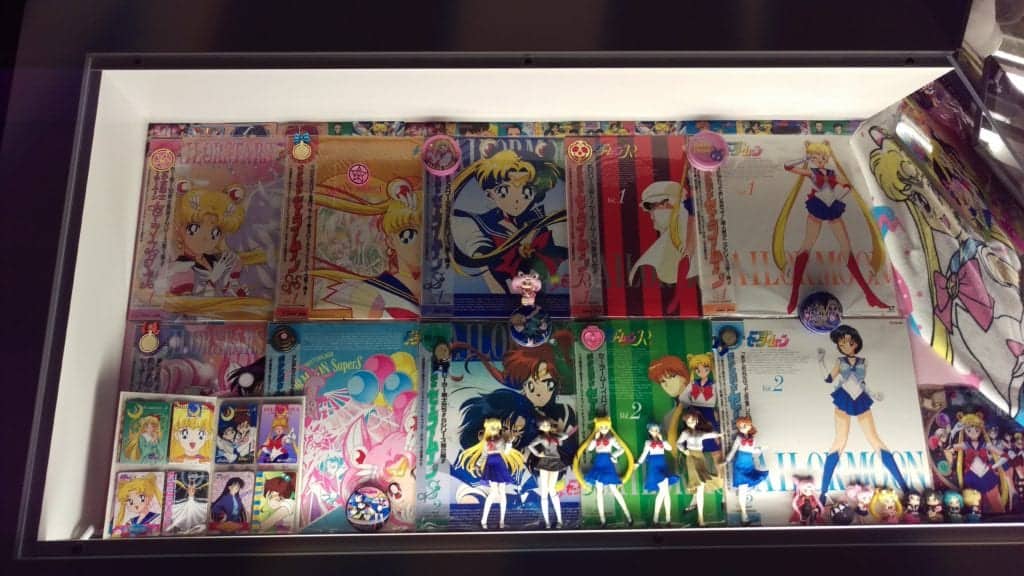 Sailor Moon Exhibit had many books, toys and memorabilia from the original series and manga