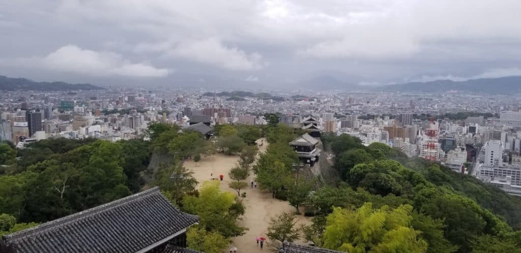 A View of the "second" hill of Matsuyama Castle in Ehime Japan