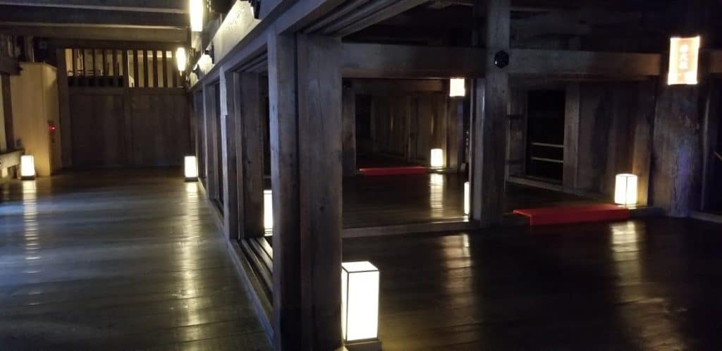 The wooden interior of Himeji Castle