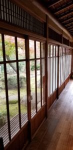 Kyu Asakura House inside looking out at the garden