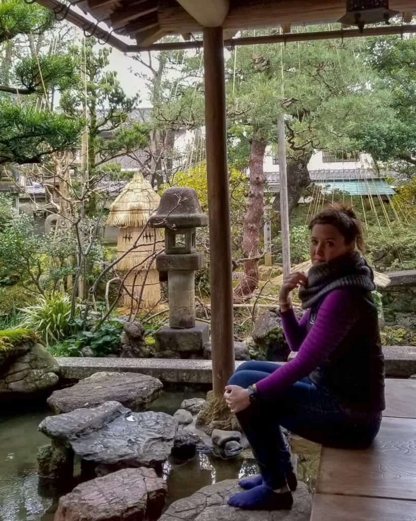 Sitting in the No. 3 House Garden in Japan