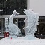 Asahikawa Winter Festival 2019 International Ice Sculpture Competition Two Fish Jumping