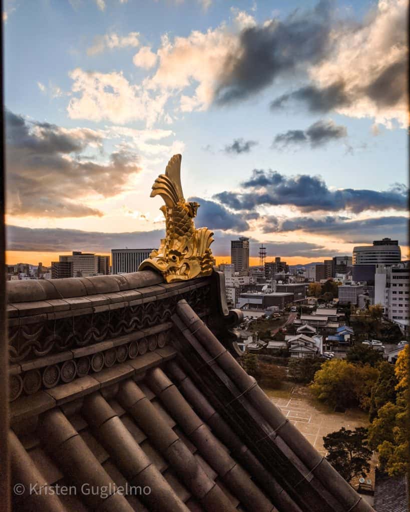 Fish Gargoyle on Okayama Castle in Japan